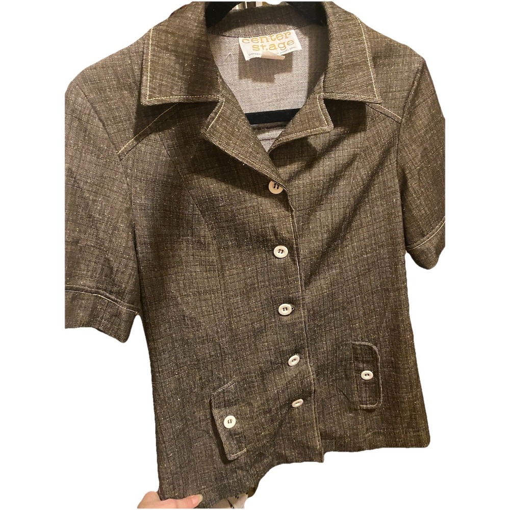 Vintage Women's Center Stage 1970's Collared Button Down Shirt